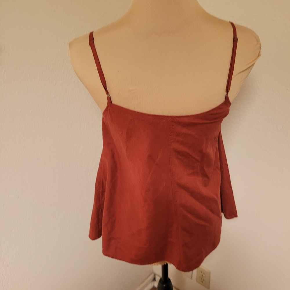 Peruvian Connection Rust Colored Silk Camisole - image 5